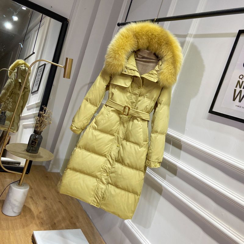反季清仓羽绒服女中长款2023冬装新款韩版收腰显瘦加厚