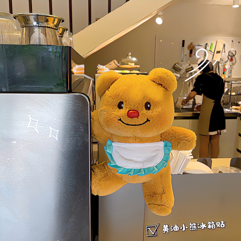 黄油小熊玩偶高颜值磁吸小熊冰箱贴可爱布娃娃公仔生日礼物送女生