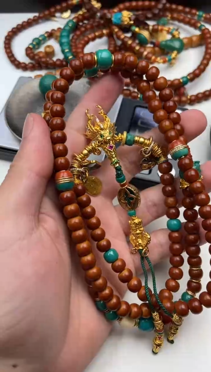 【闪购商品】橄榄核手串精品108一套配饰