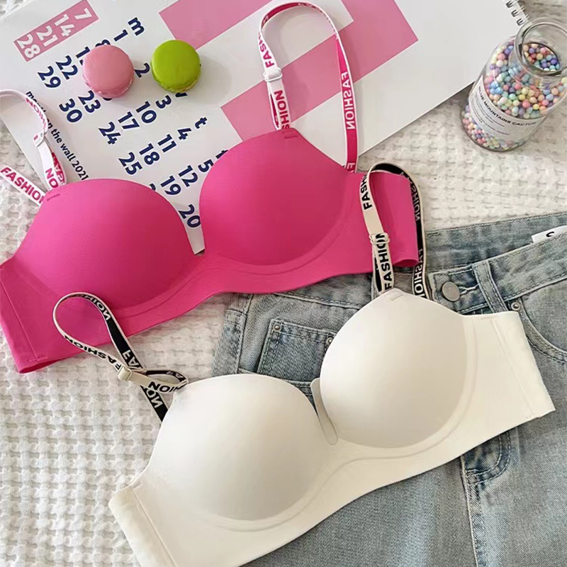 多巴胺无痕内衣少女小胸聚拢显大无钢圈防下垂收副乳性感文胸套装