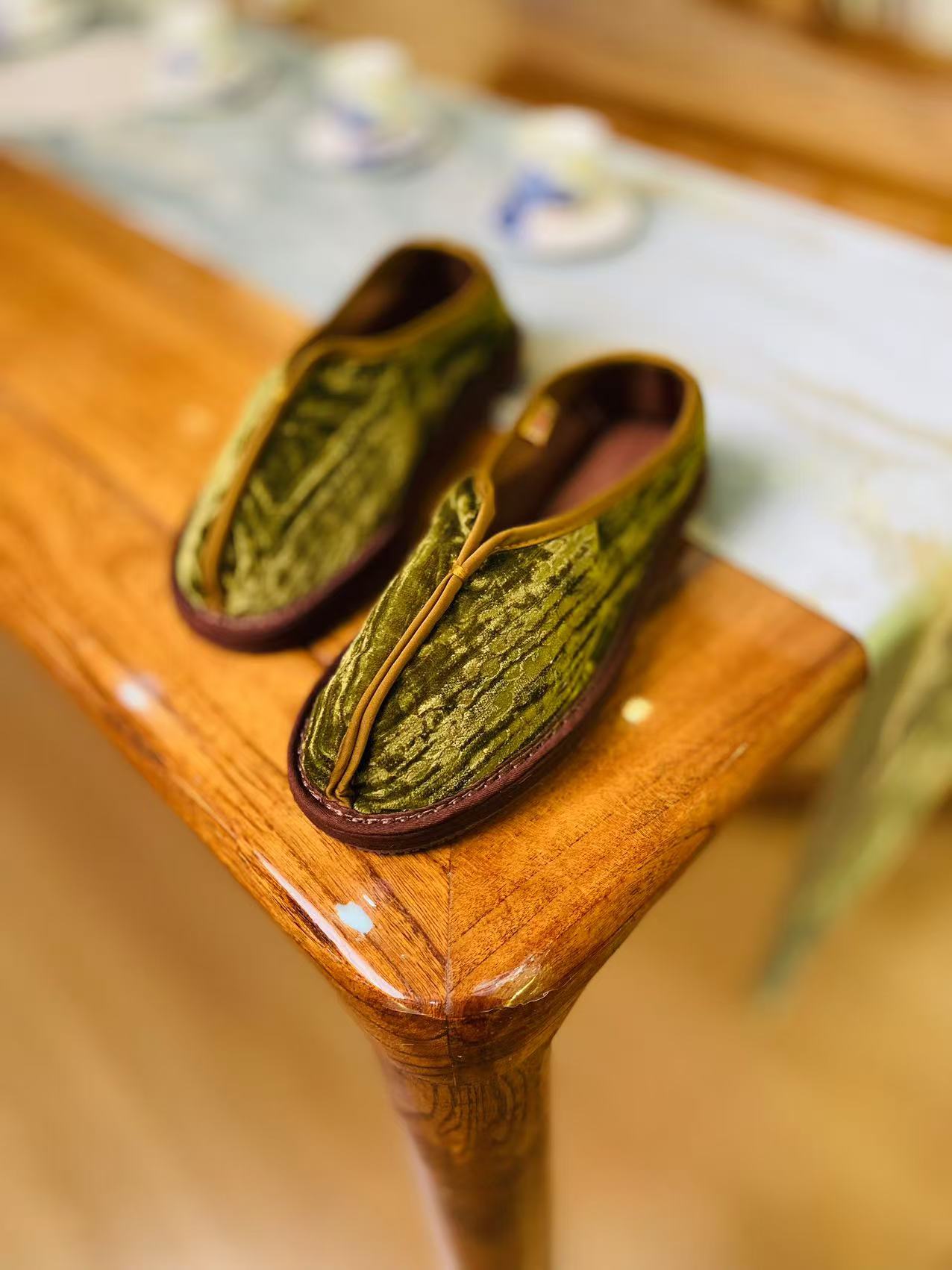 【薄绒·法翠】2024新款新中式二棉加绒保暖时尚百搭低帮千层底棉鞋