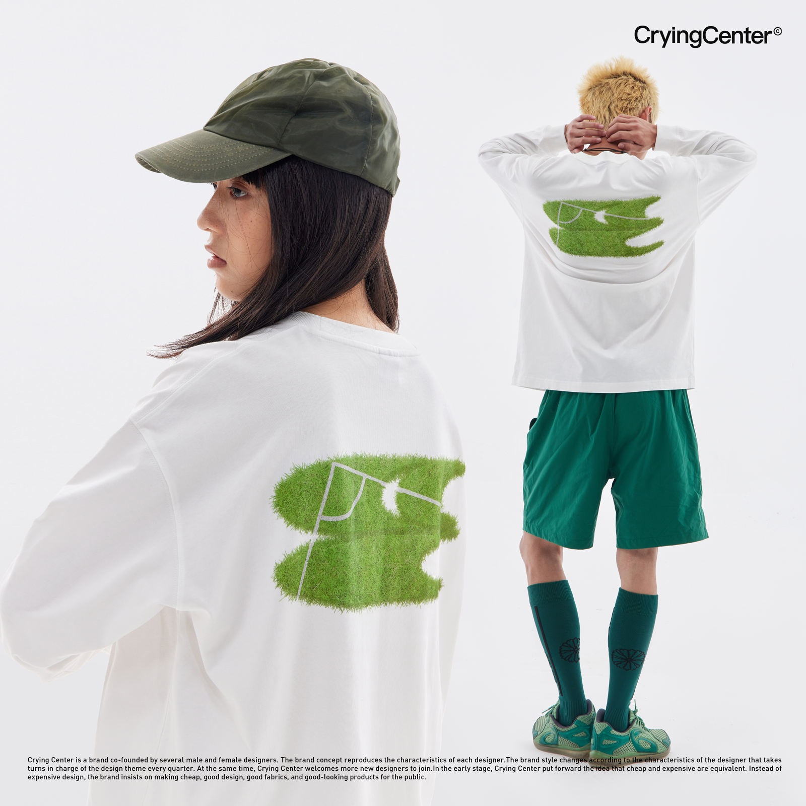 Crying center/哭喊中心足球草地长袖Tee运动休闲 