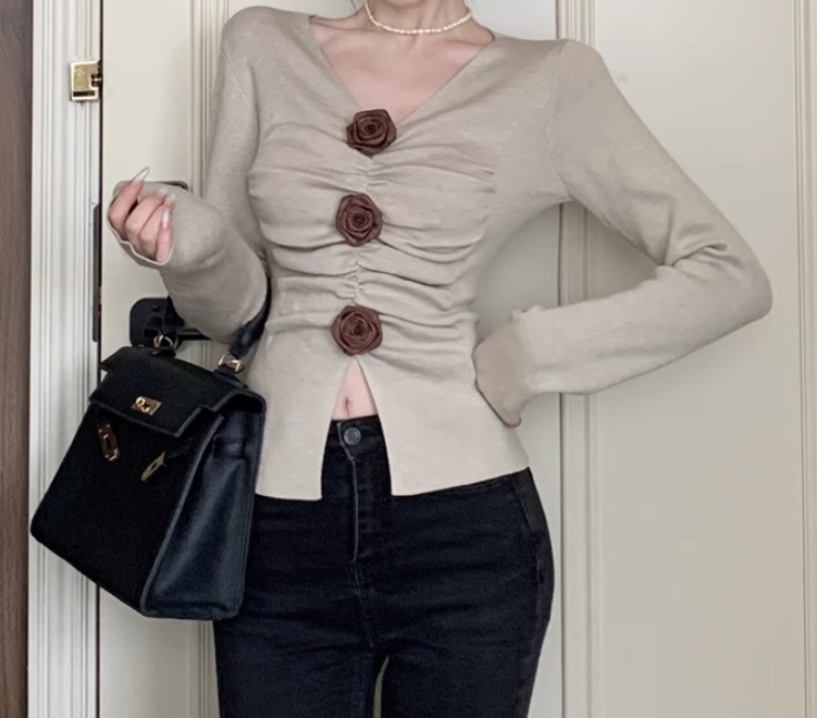 微微119到209备注编码链接默认瑕疵NO退换V领针织衫上衣