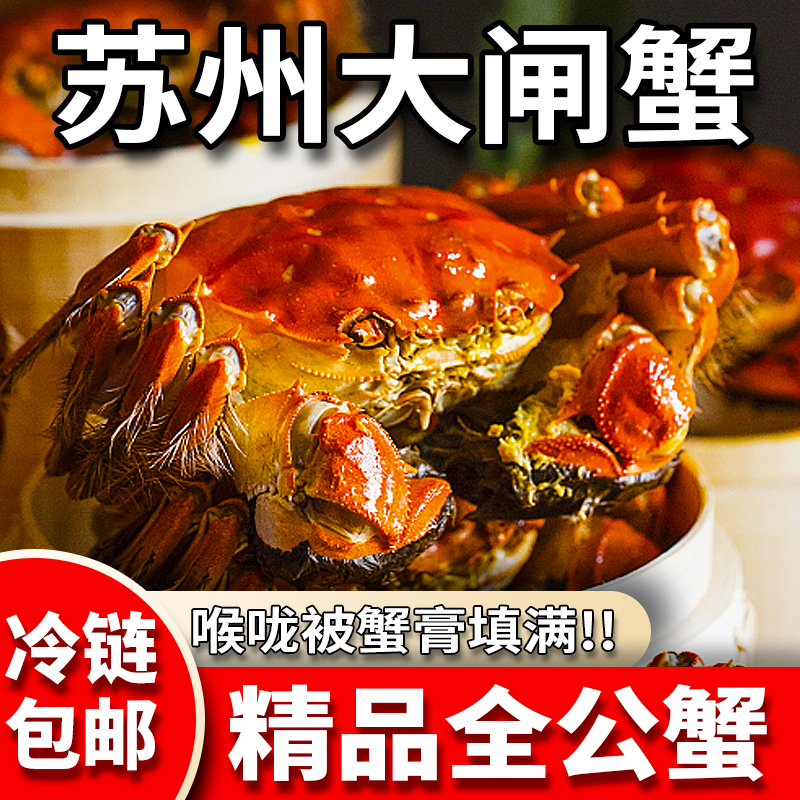 「活蟹」大小混搭鲜活大闸蟹全公3斤装（3.3-3两公10-12只）EMS极速鲜