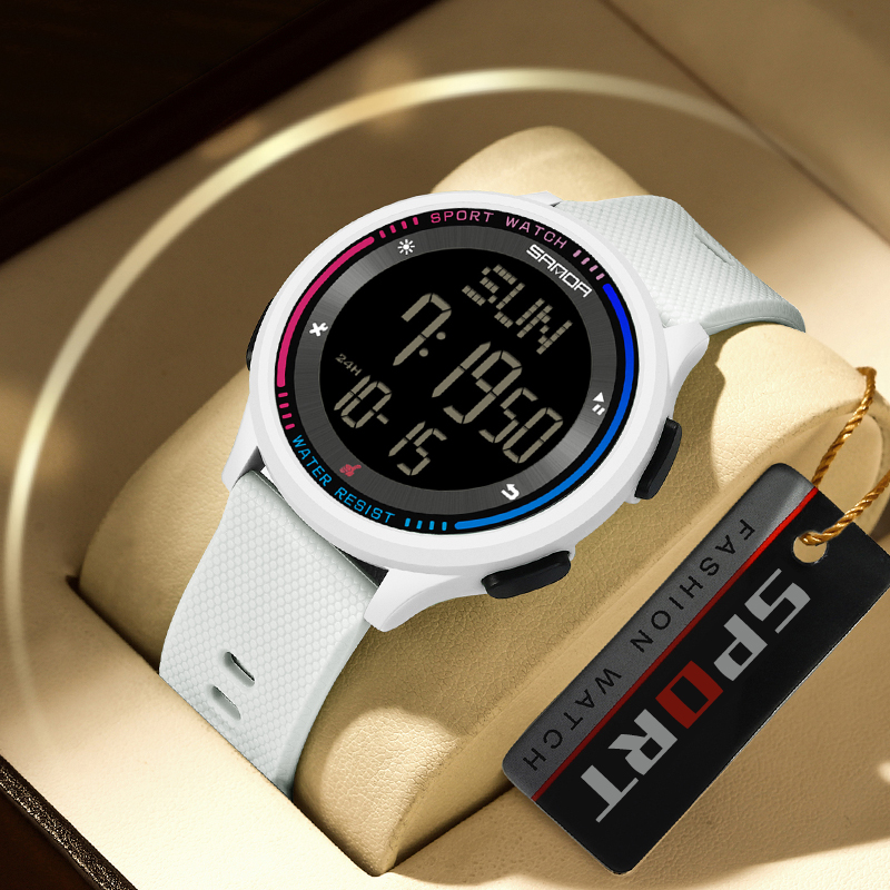 青少年初高中生男学生潮流个性电子表女夜光防水运动时尚手表轻薄