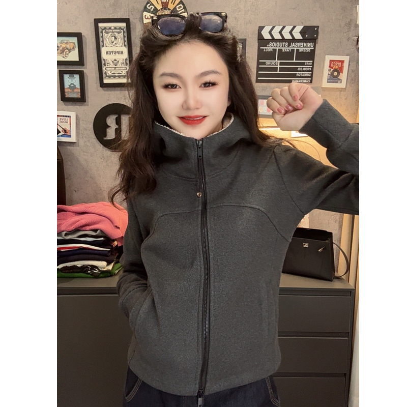 加绒加厚连帽卫衣外套女秋冬季2025新款时尚洋气修身保暖长袖上衣