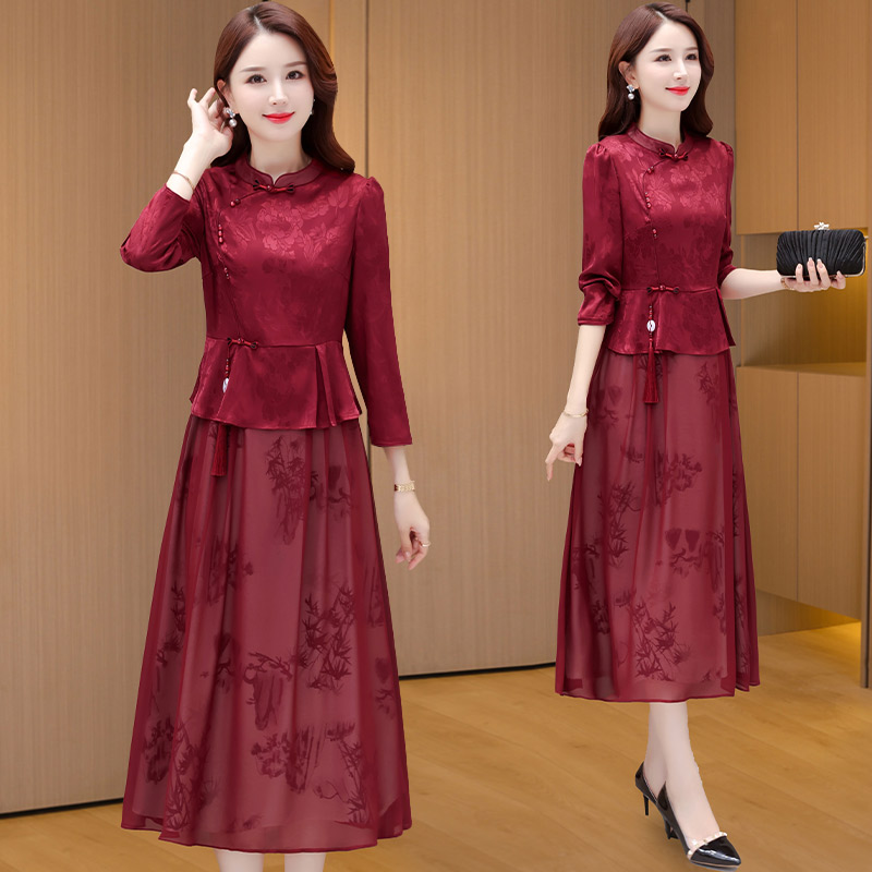 喜婆婆婚宴装2024新款妈妈礼服高端洋气高贵品牌旗袍早春连衣裙夏