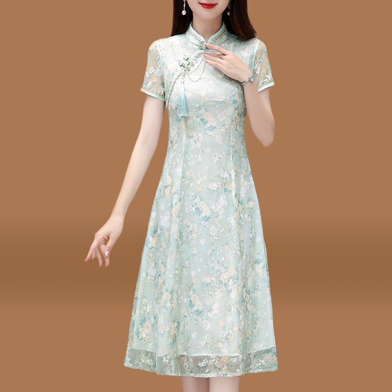 沙沙气质旗袍连衣裙2025新款女夏春年轻款高端轻奢高级感新中式裙