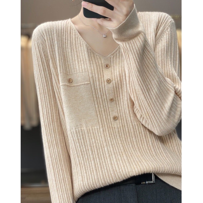 长袖针织衫毛衣女装上衣打底衫显瘦洋气时尚套头宽松