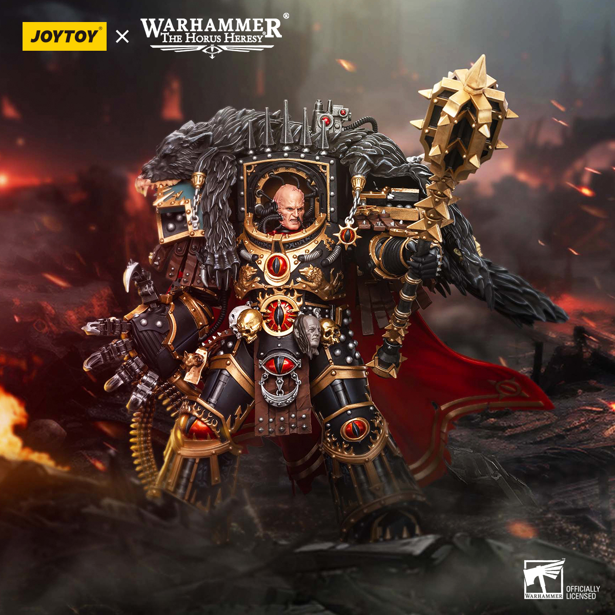 JOYTOY/暗源战锤系列 基因原体 荷鲁斯·卢佩卡尔1:18可动模玩兵人