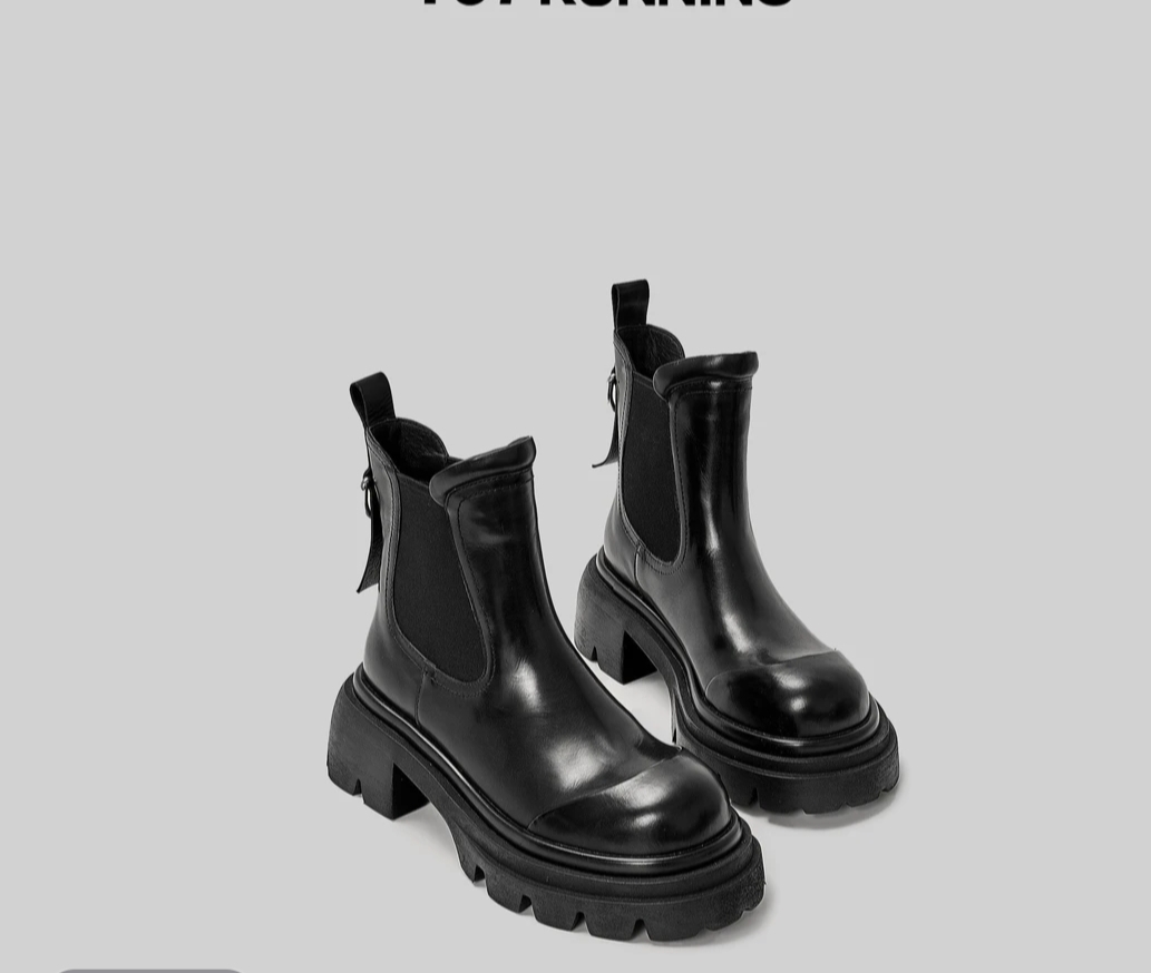 【聚新汇】8315-28新款中筒高跟时装通勤靴子真皮时尚经典