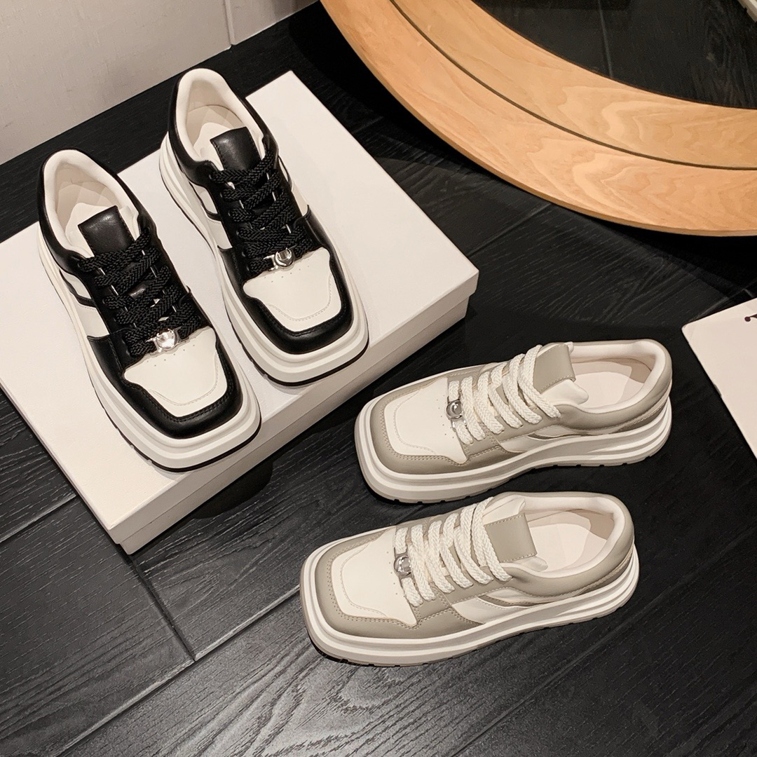 【聚新汇】2973-10简约时尚休闲风格设计师经典百搭纯色板鞋