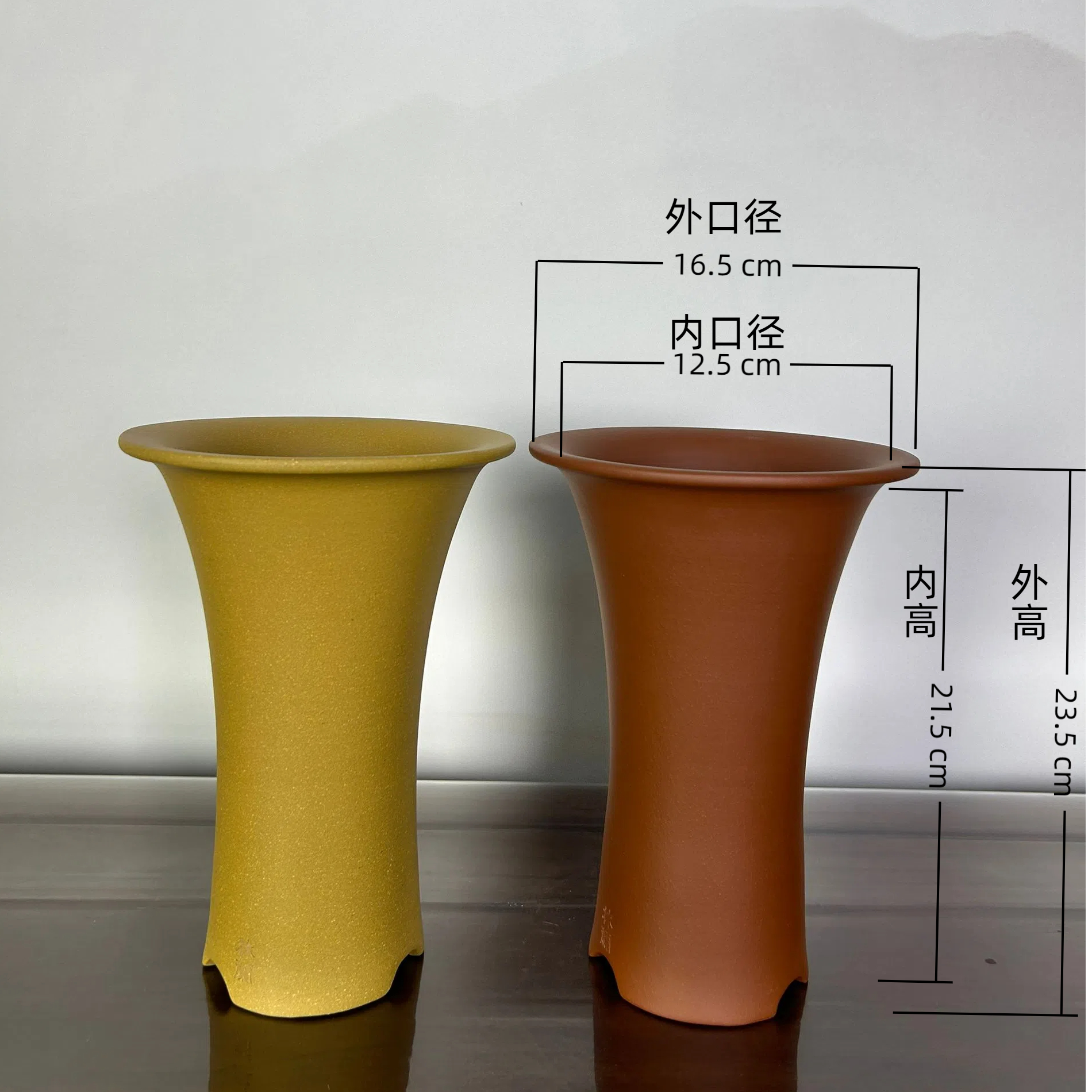 宜兴林家紫砂束腰兰花盆（小束腰）