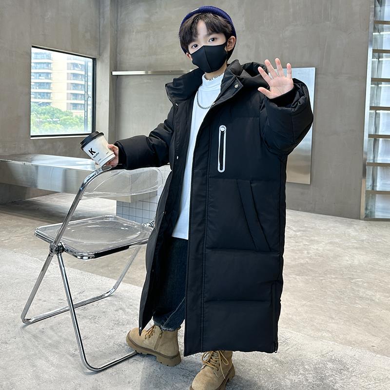 巴拉巴拉男童羽绒服长款过膝儿童中大童冬季外套中长款2024新款加