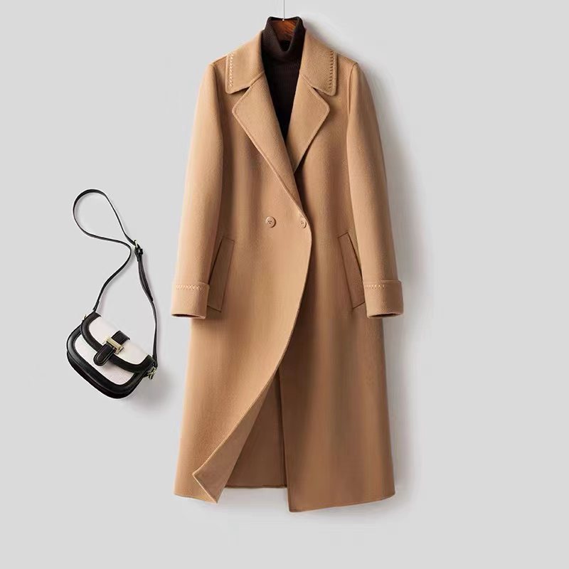 气质款通勤风中长款100羊毛外套2310