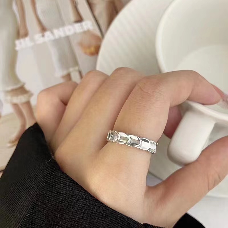 925银戒指 纯银时尚百搭小众轻奢复古简约素款女戒指
