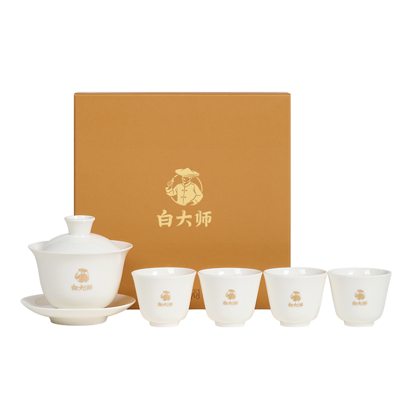 白大师茶周边·白瓷茶具（4杯装）