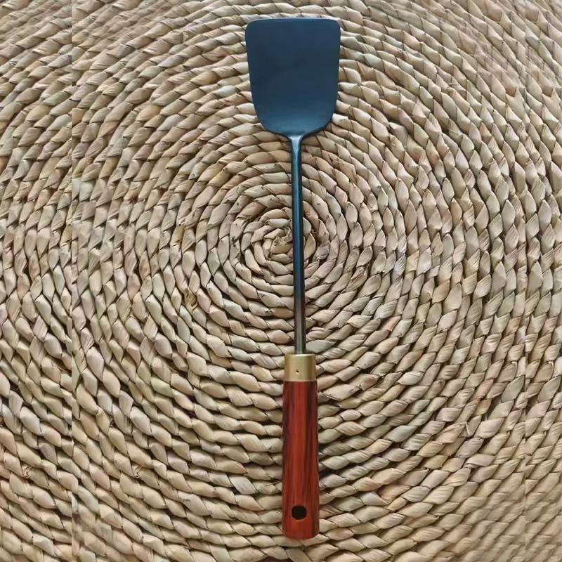 章丘手工小铁铲木把柄熟铁材质小奶锅小炒锅专用家用加厚老式铲