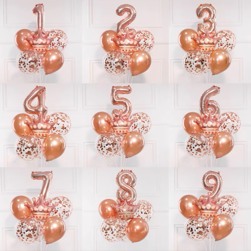 生日数字气球桌飘布置派对装饰儿童男女孩周岁背景场景装饰装扮