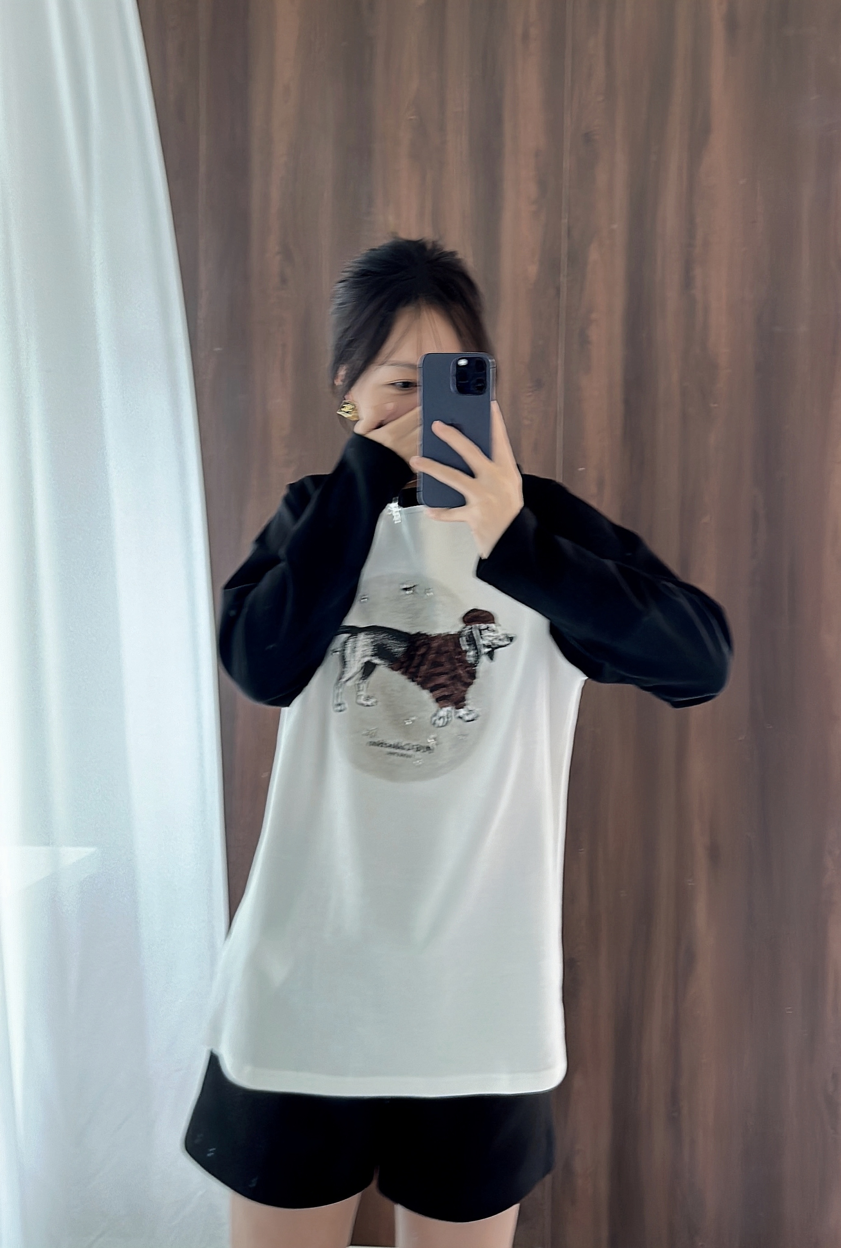 童趣可爱小狗长袖T