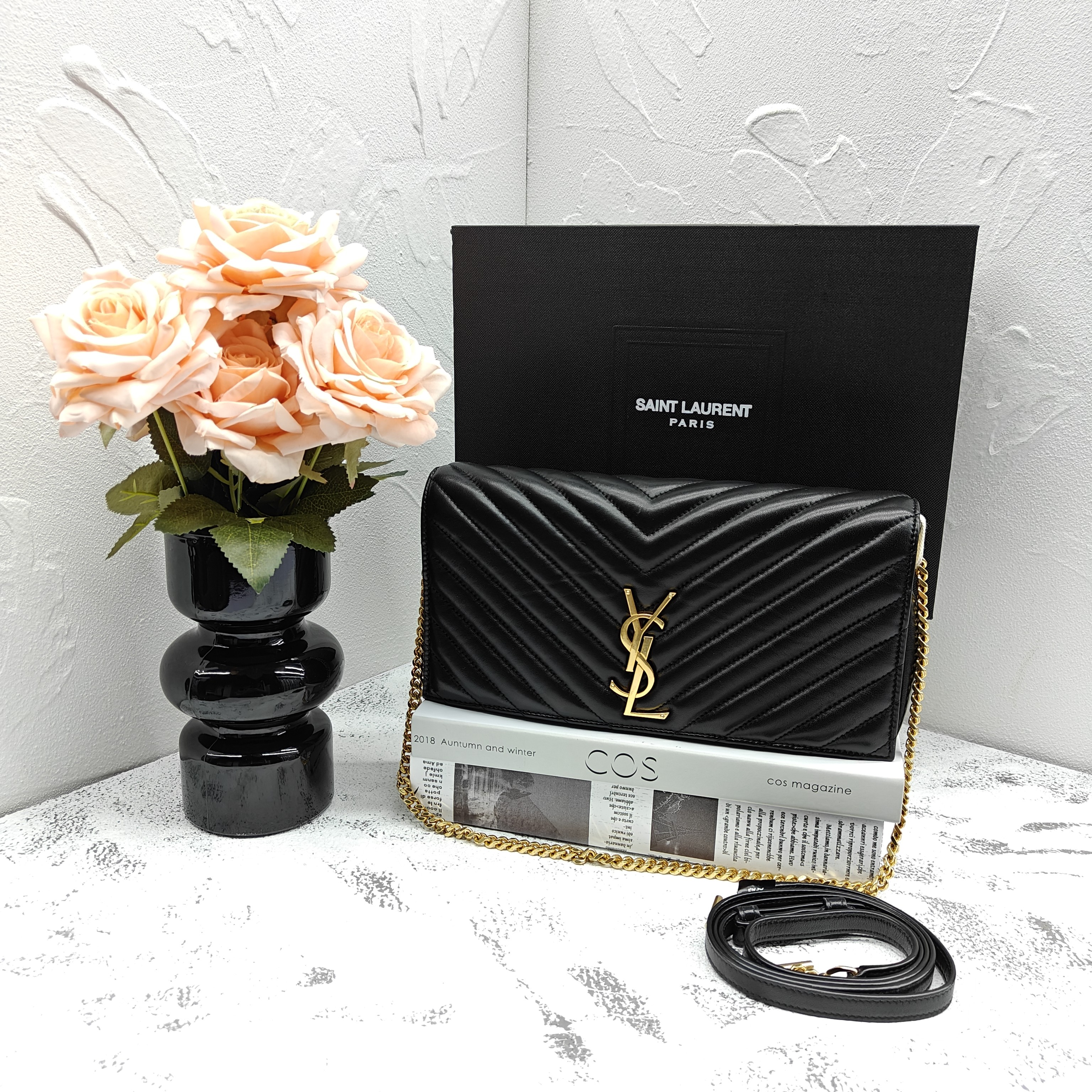 95新 YSL/圣罗兰 欢欢奢品/圣罗兰黑金/单肩包