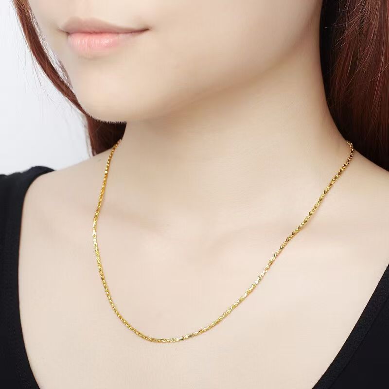 合金项链 简约小鱼项链时尚百搭女士金色不掉色女款经典坠链素款