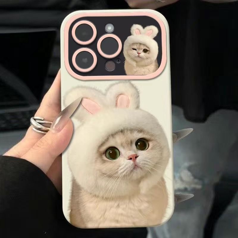 头套猫咪适用iphone15/14/12/11/xr手机壳苹果13华为vivo小米oppo