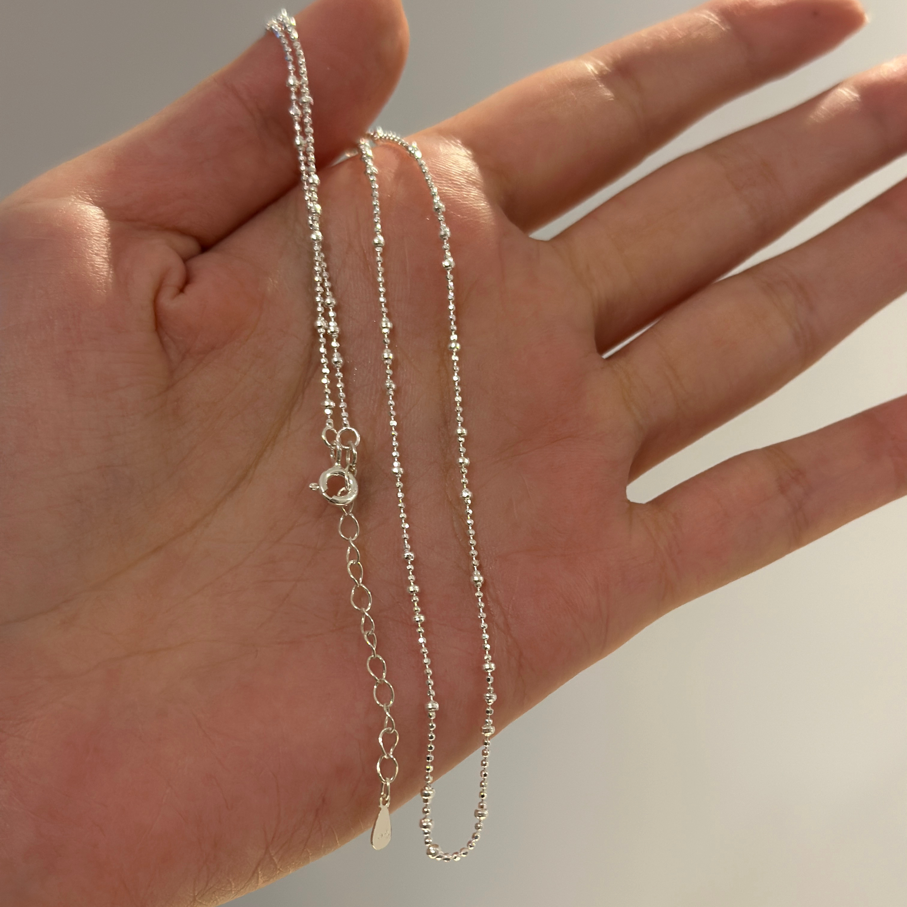 链子925银 仙女链网红款切面珠项链素链锁骨链ins风百搭5024