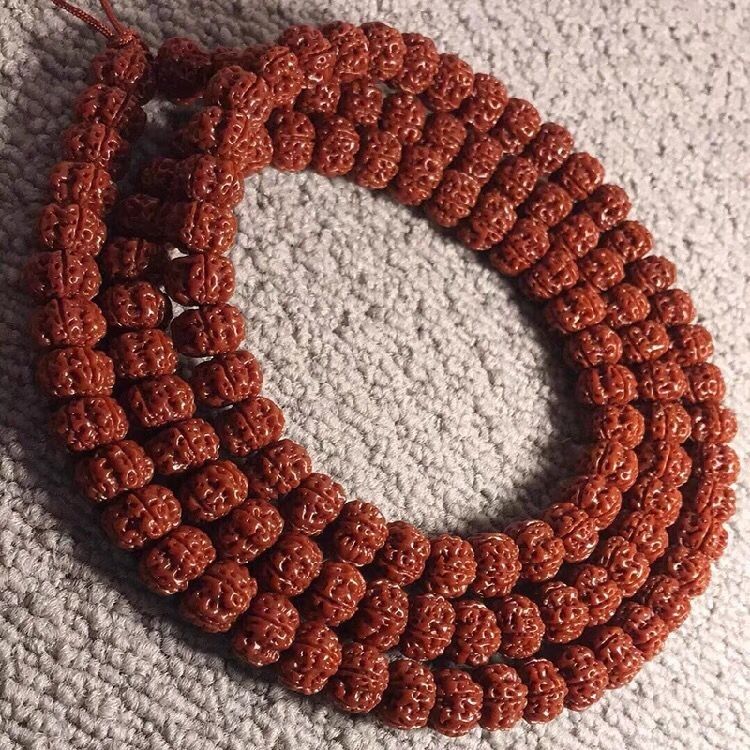 1.3大籽机刷包浆玉化五瓣花王小金刚菩提手串108颗矮桩脖挂手串男