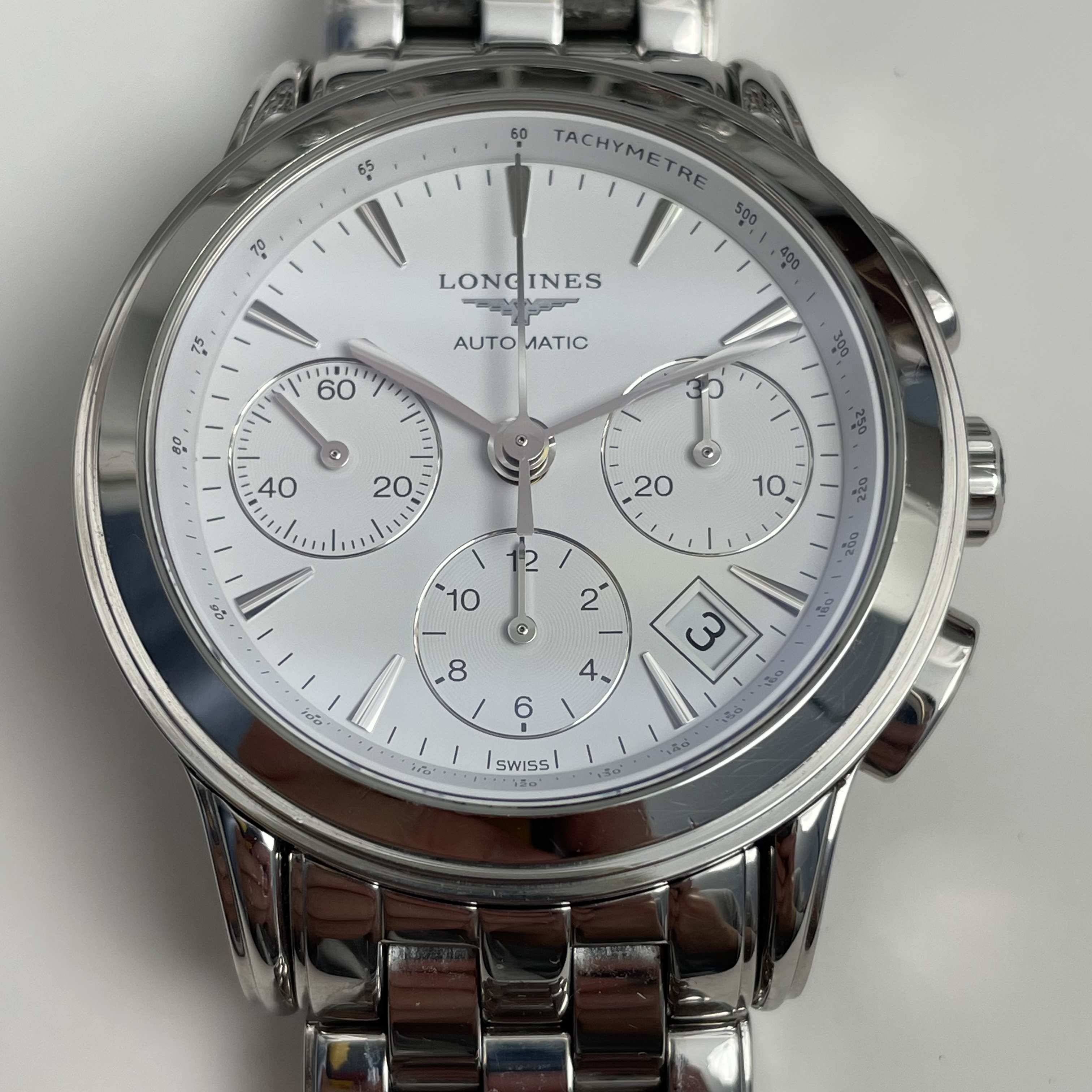 95新 Longines/浪琴 军旗系列/自动机械/精钢/白盘/39mm/单表原扣