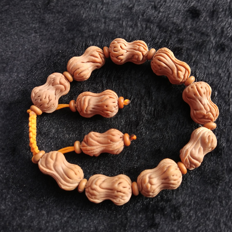 花生手串葫芦白菜龙纹桃核手串异形深纹桃核男女款文玩好物脖挂