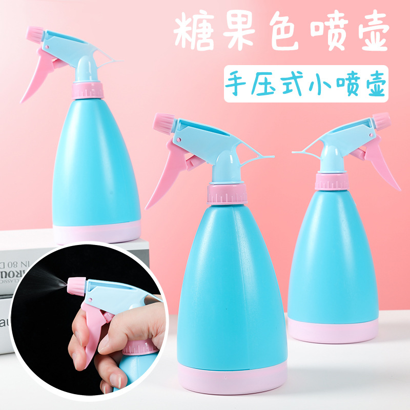 500ml喷壶 园艺工具糖果色手压式喷水壶 500ml毫升塑料喷雾塑料瓶