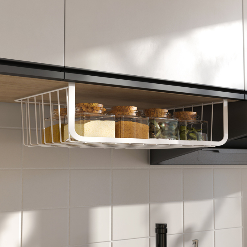 厨房置物架收纳神器柜子分层架悬挂橱柜吊柜下挂篮厨房用纸挂架