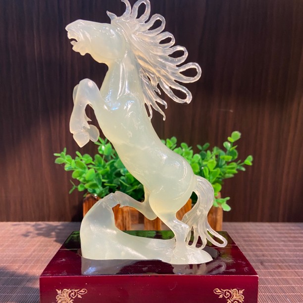 岫岩玉冰料马到成功摆件立马成功手工制作产地辽宁岫岩