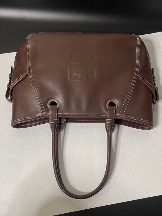 95新 Givenchy/纪梵希 棕色休闲单肩包xw