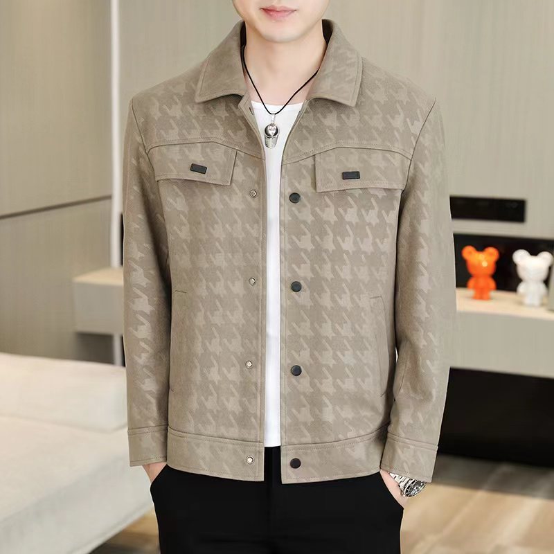 新款春秋季男士时尚休闲男外套百搭春季帅气翻领休闲百搭韩版夹克