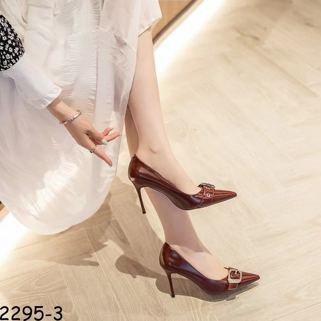 钎金鸟2295-3高跟鞋2024新款秋季尖头细跟时尚法式浅口百搭单鞋