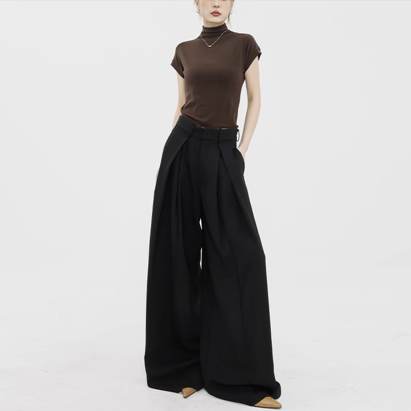 高个子垂感超宽西装长裤女春夏新款宽松直筒拖地大脚裤休闲阔腿裤