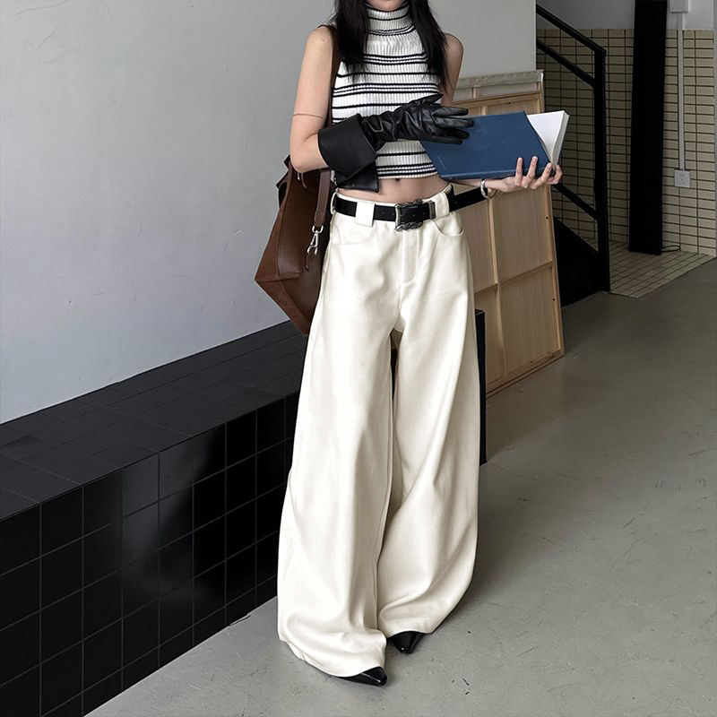 高级感宽松垂感弯刀阔腿裤女秋季新款设计感高腰显瘦休闲拖地长裤