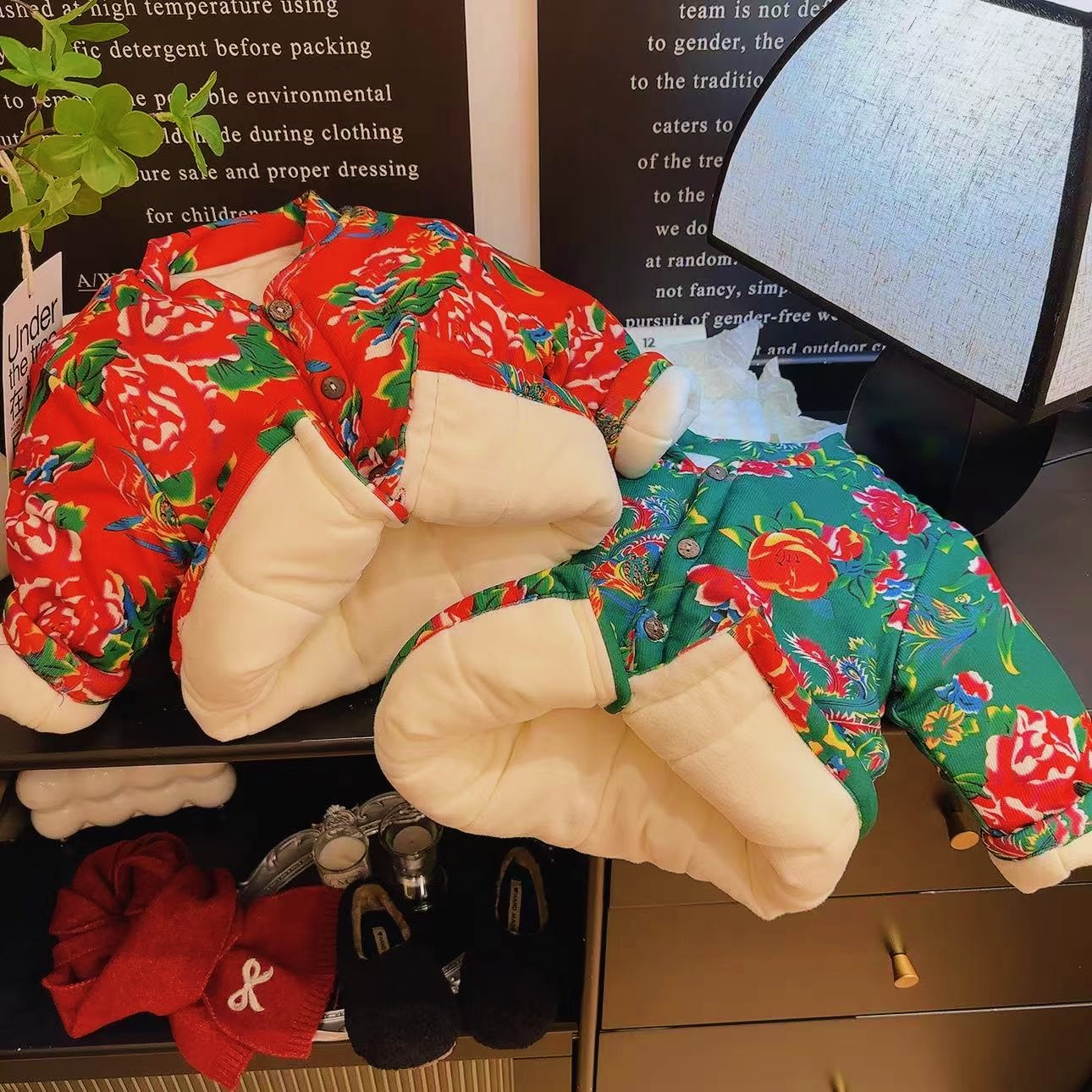 儿童宝宝开衫棉袄冬季加绒加厚男女童外穿棉衣婴儿保暖外套上衣