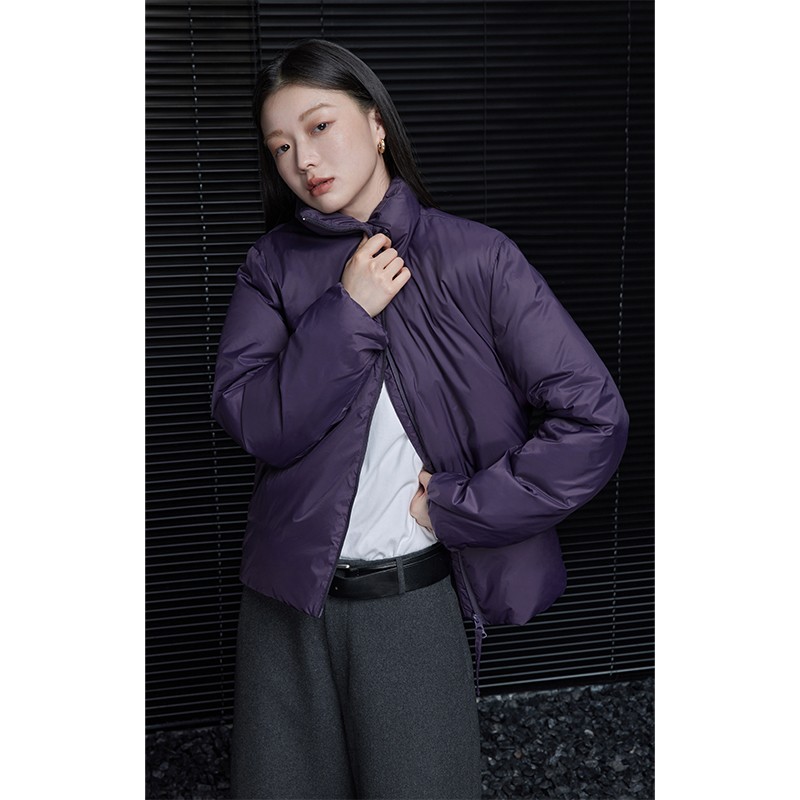 moment深紫色短款羽绒服女2024新款高级感独特超好看设计感小众