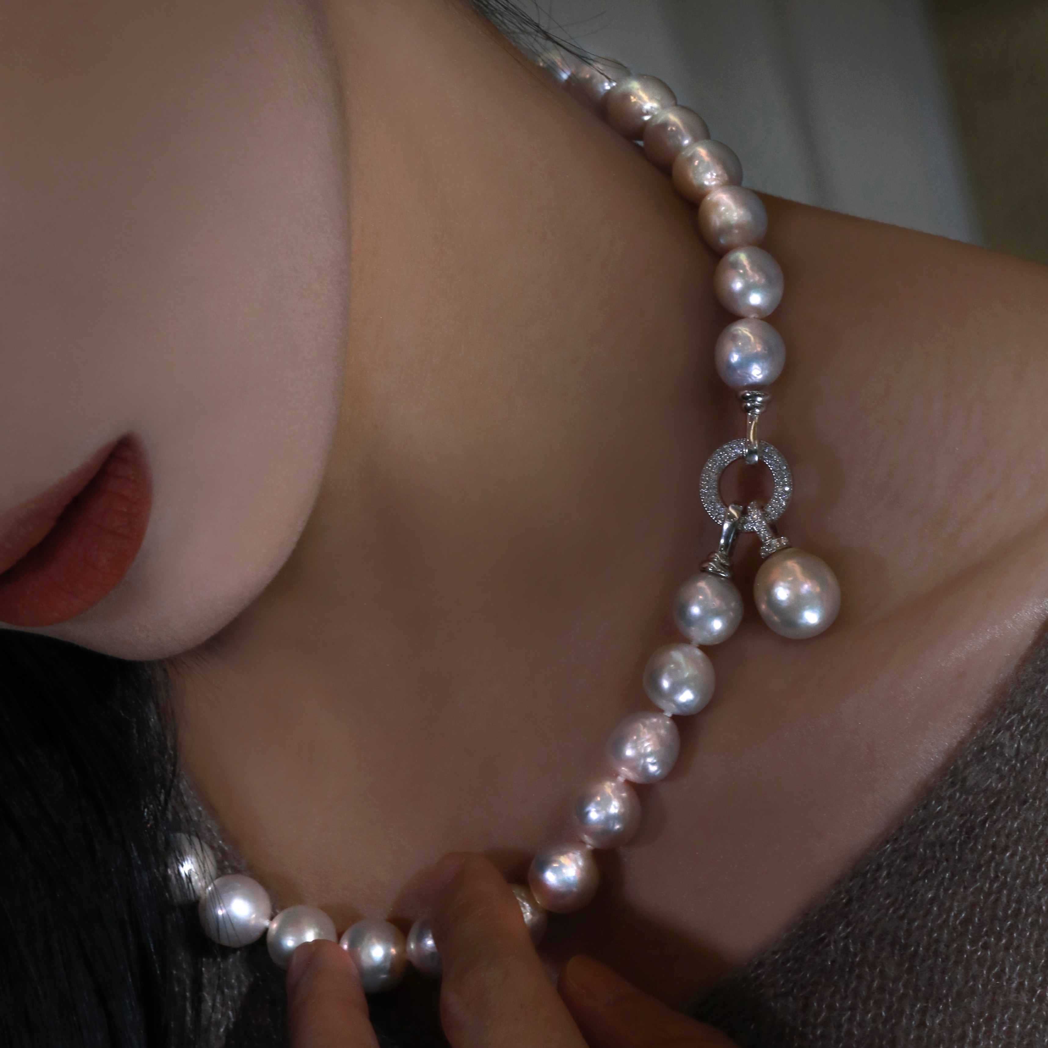 JUNMU极光巴洛克珍珠项链特级强光百搭吊坠多样性发货发一