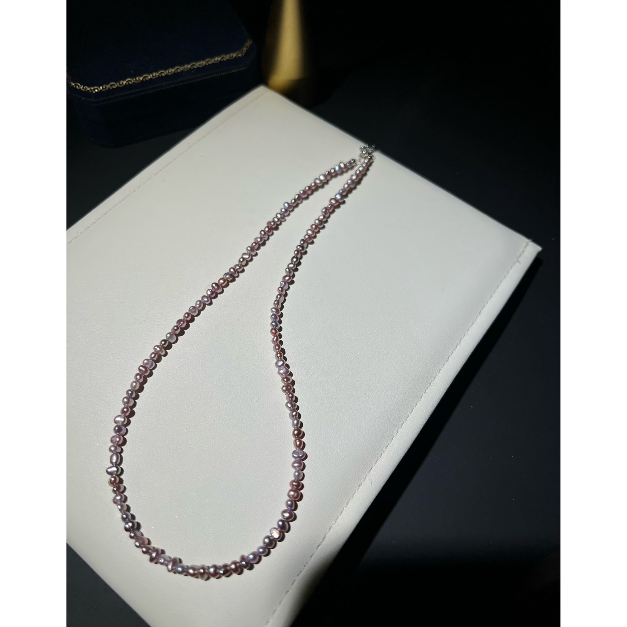 JUNMU极细怪紫色小巴洛克珍珠项链气质颈链锁骨链多样性发货发一