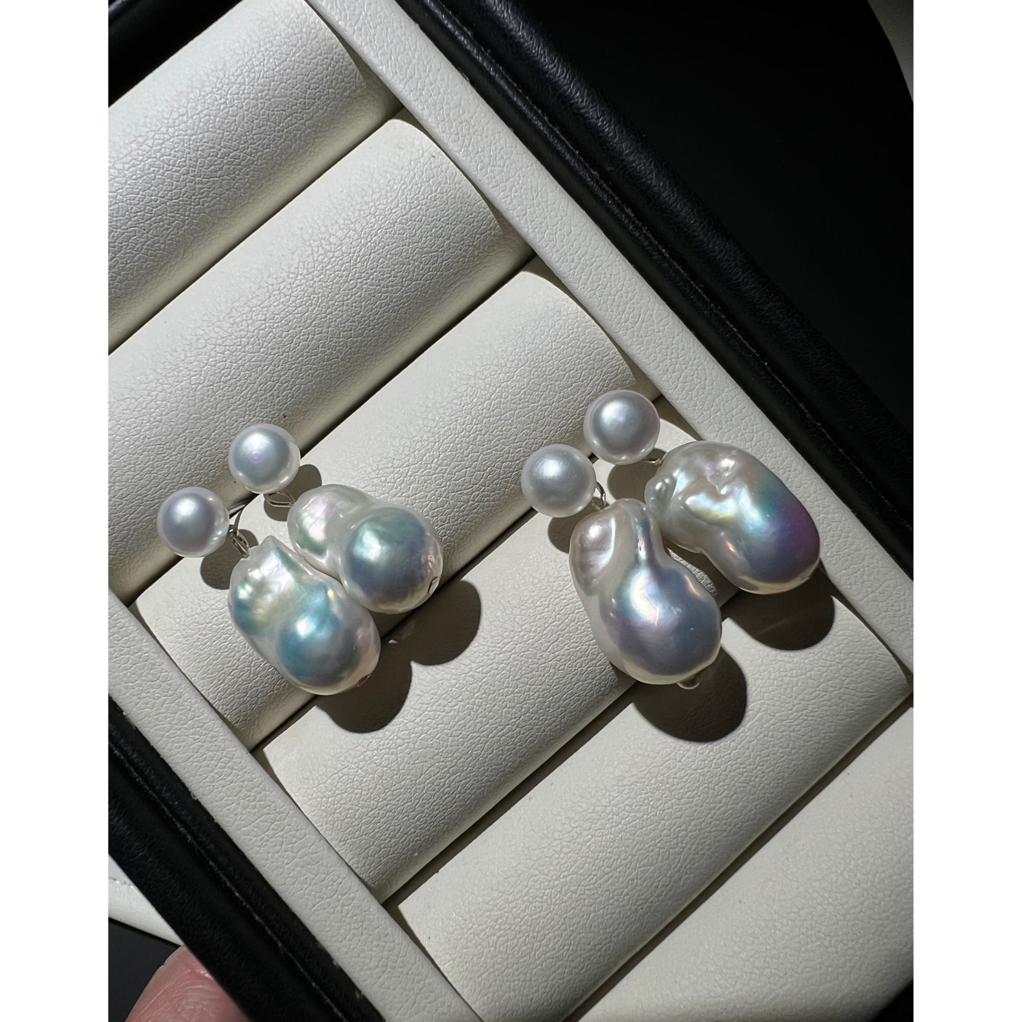 限量200单 双珠巴洛克珍珠耳环S925银 多样性发货发一