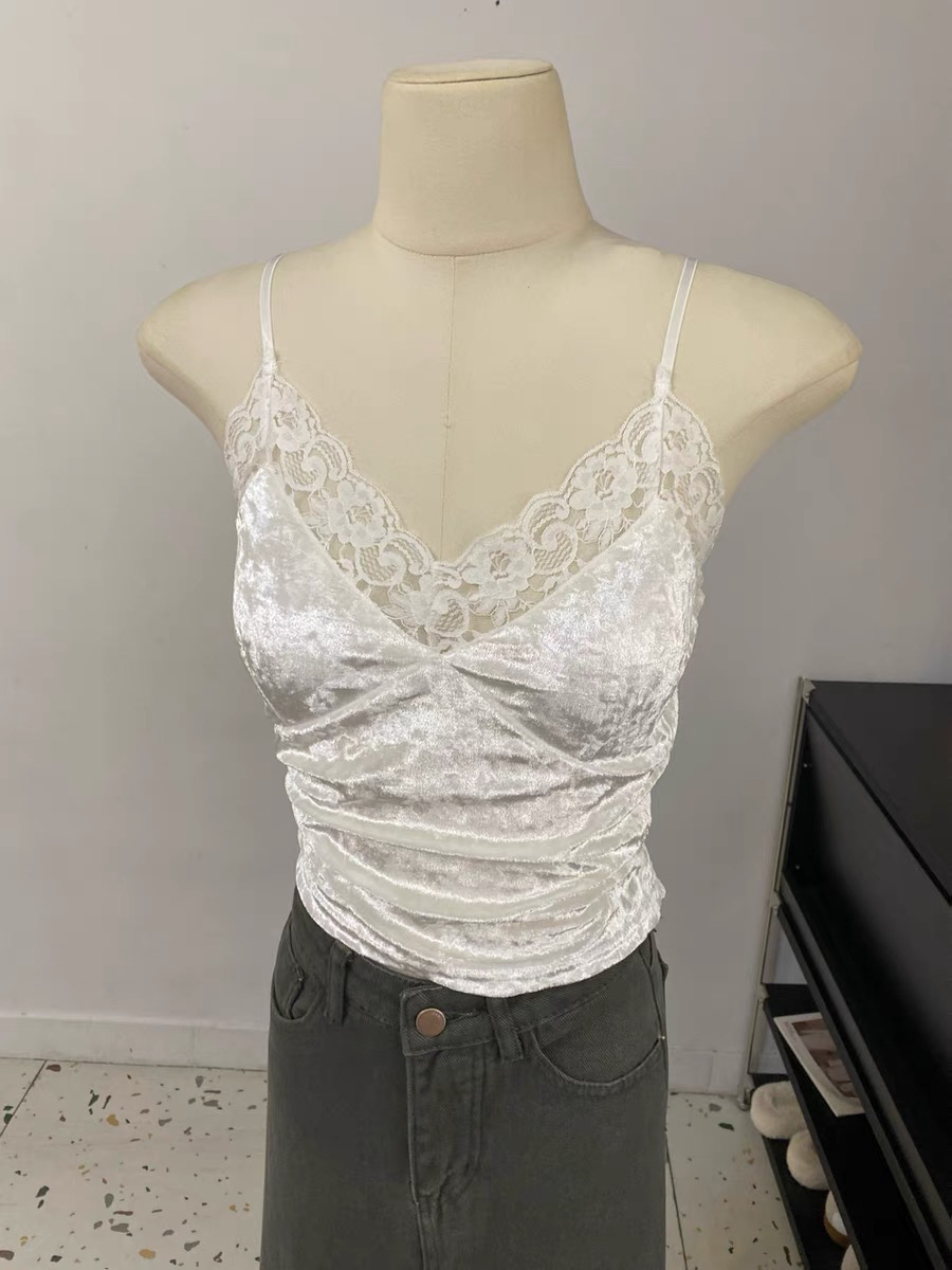 MUMU家【蕾丝美背】加厚流金绒小背心