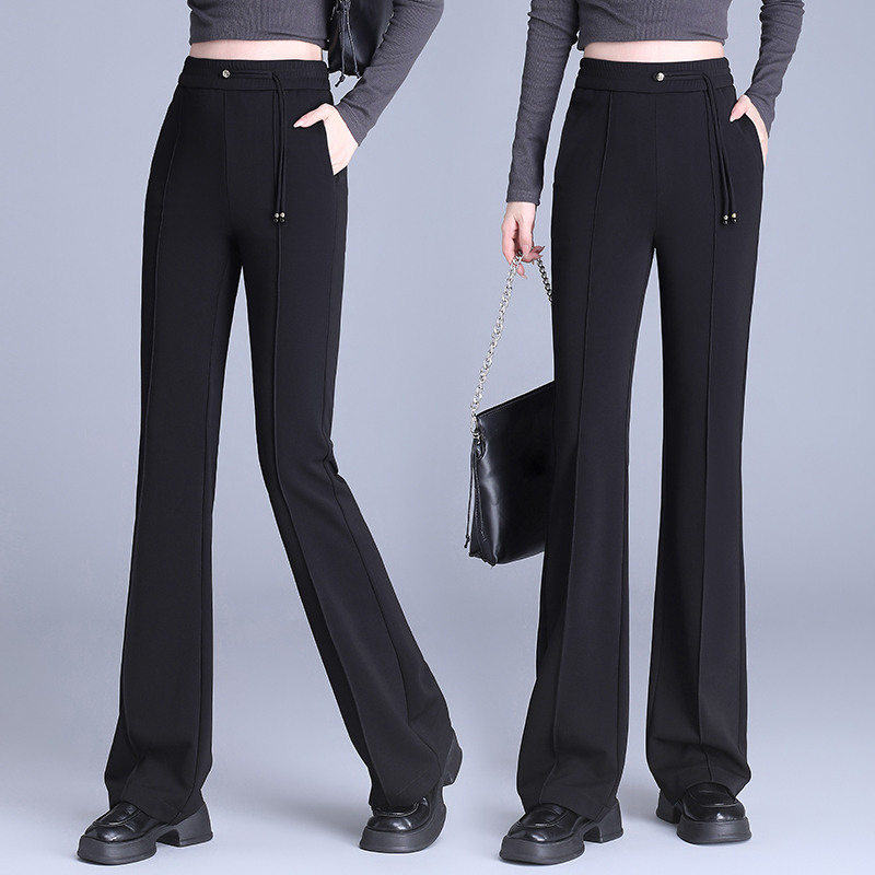 微喇裤女2024秋季新款高腰修身显瘦西装裤垂感拖地阔腿长裤西装裤