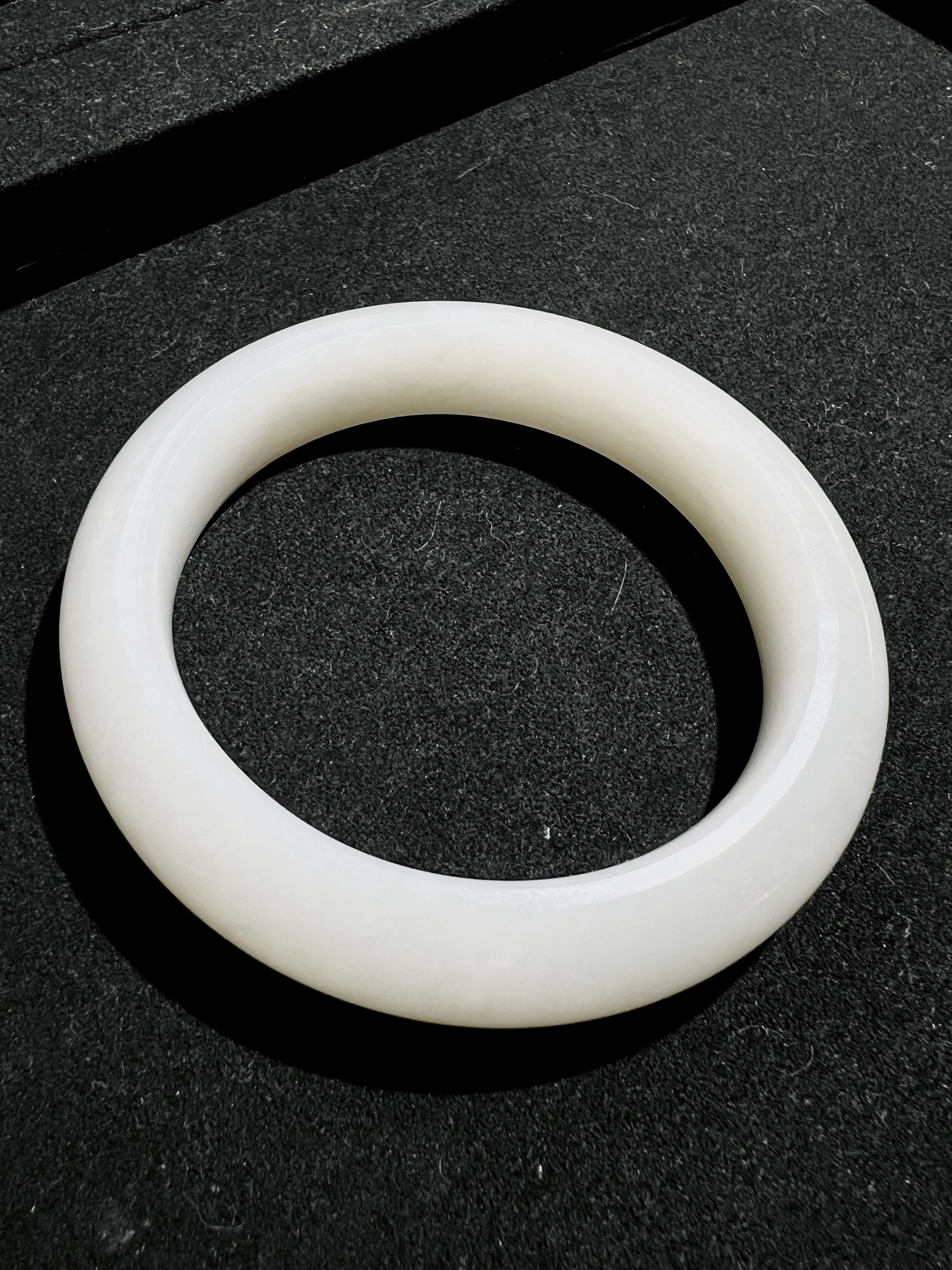 四维籽玉*和田玉子料白玉圆条手镯