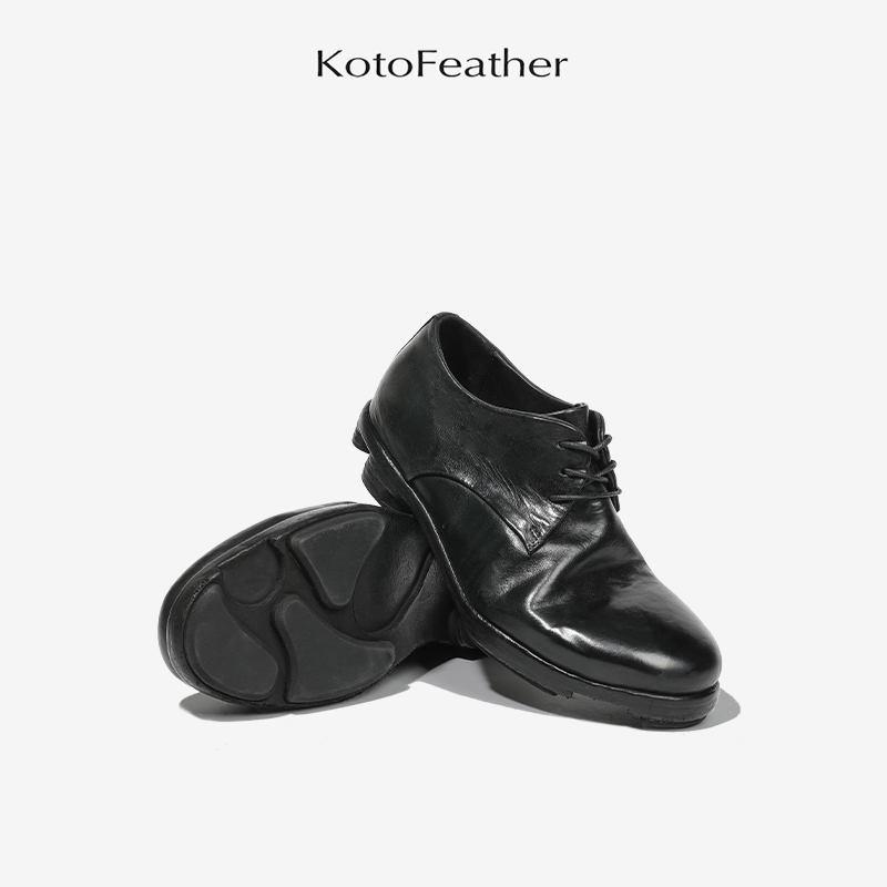 珡羽KotoFeather 意大利GUIDI马皮日本栎木真皮底手工男士德比鞋