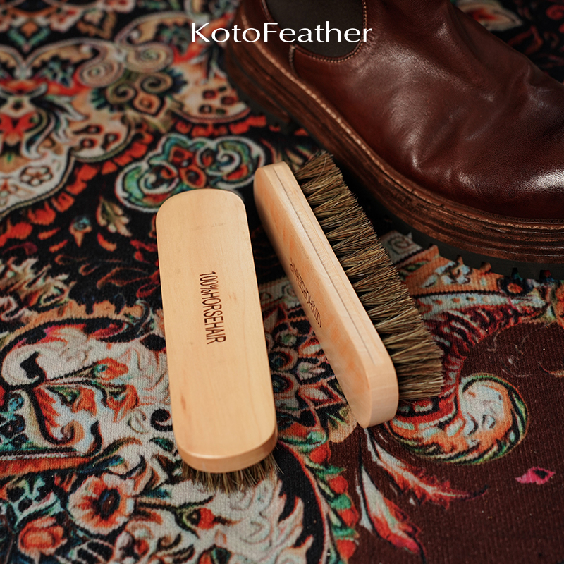珡羽KotoFeather 马毛刷软毛擦鞋油刷鬓毛刷皮鞋抛光刷清洁刷子