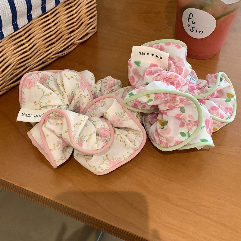 非金属布艺发饰 森系简约碎花肠发圈女高弹力橡皮筋扎丸子头绳